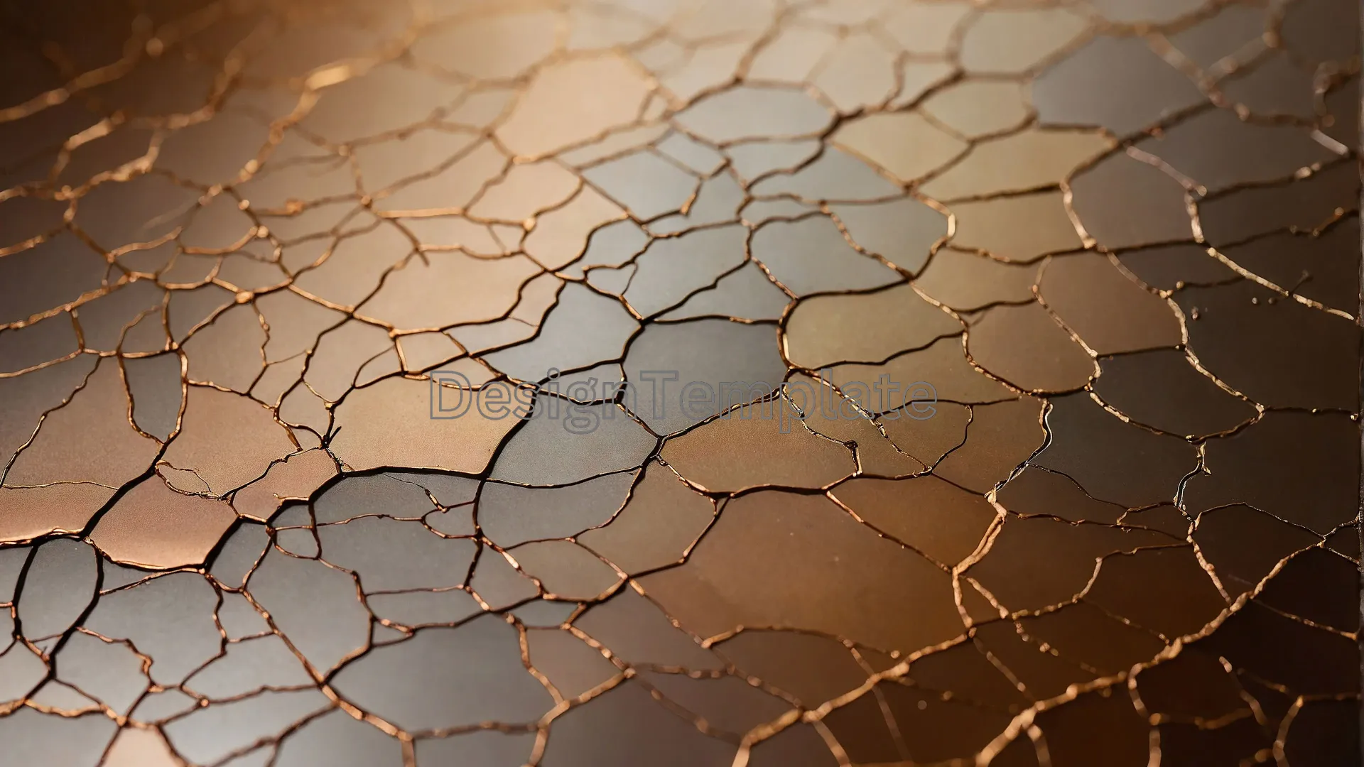 Copper Veins Network Cracked Earth Art Background PNG image